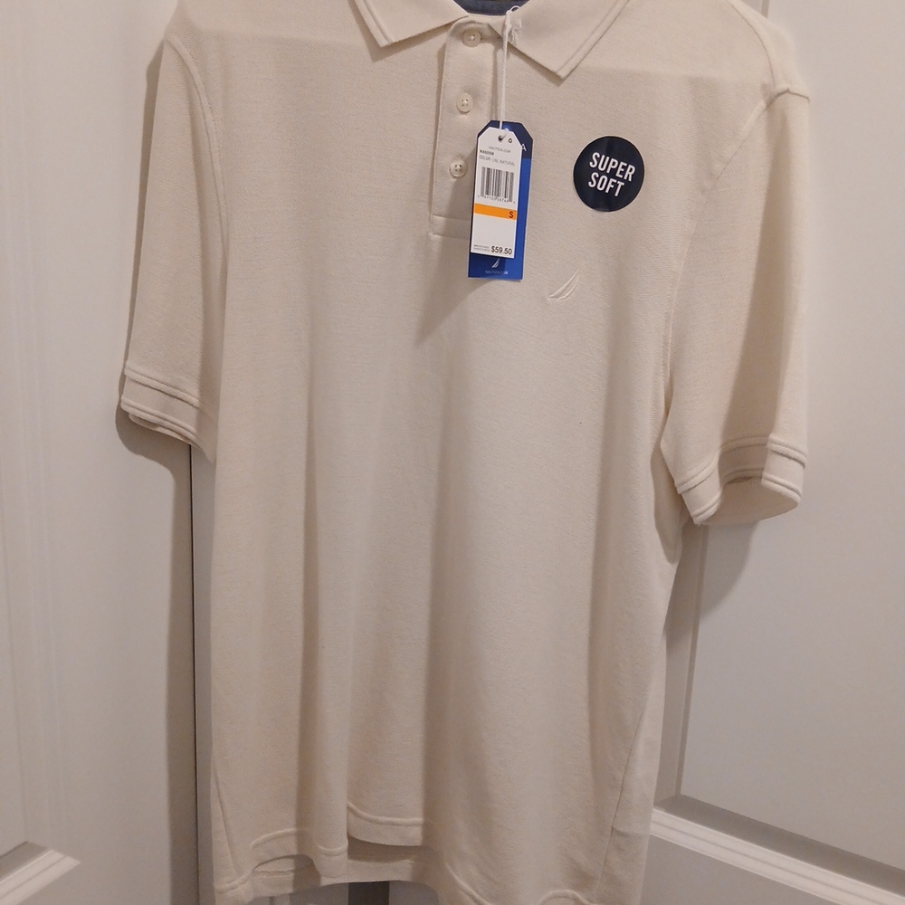 Nautica Men's Soft Cream Polo Shirt